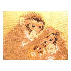 画像2: 京都西陣織 唐錦織掛軸カレンダー「猿の家族」